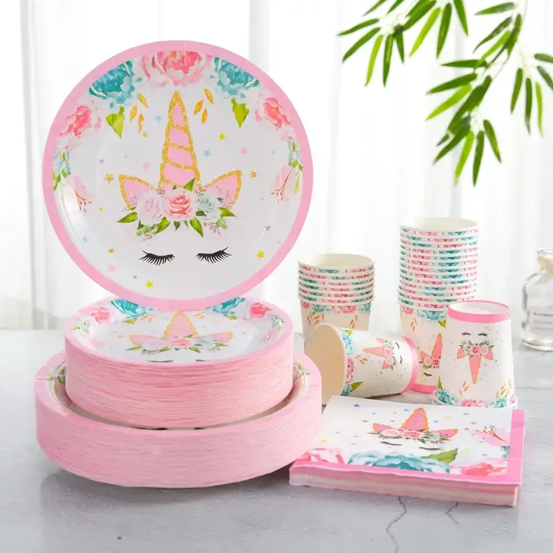 Pink Unicorn Birthday Party Set