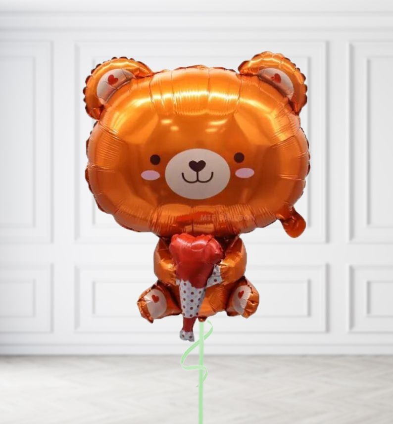 Bear with Heart Balloons