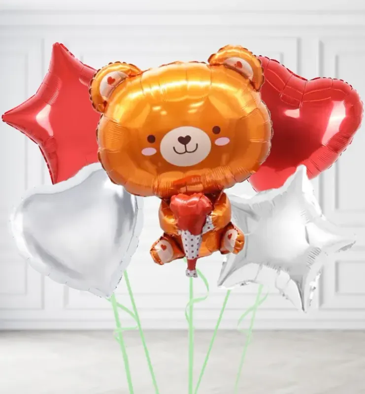 Bear with Heart Balloons