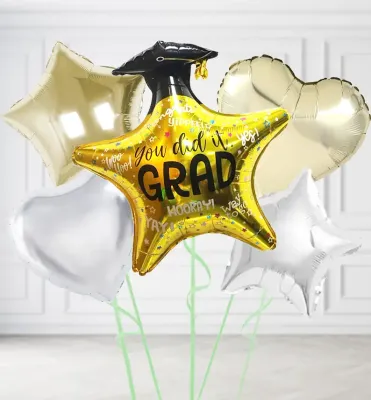 Gold Star with Hat Balloons Gold Star with Hat Balloons
