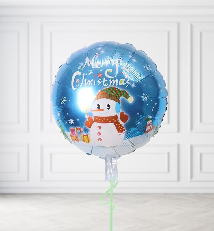 Snowman Scene Round Balloons Snowman Scene Round Balloons