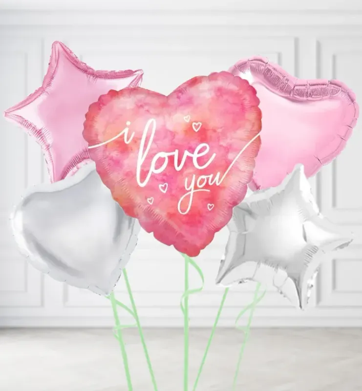 Pink I Love You Balloons