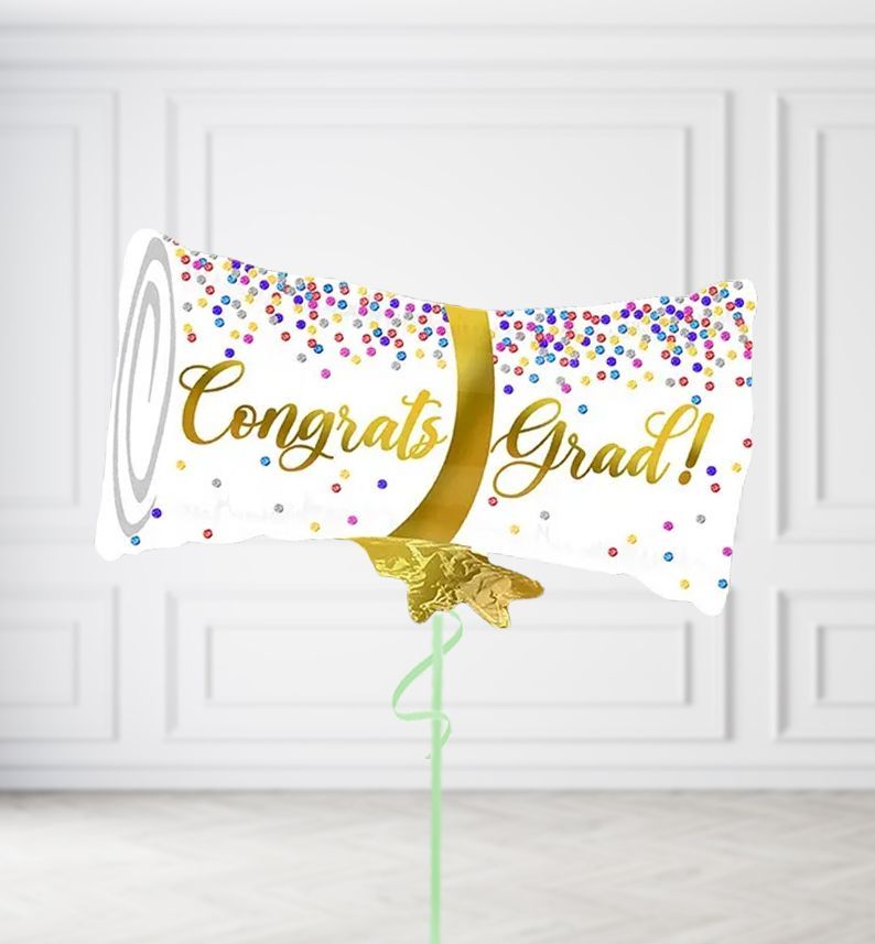 Horizontal Graduation Gold Scroll Balloons
