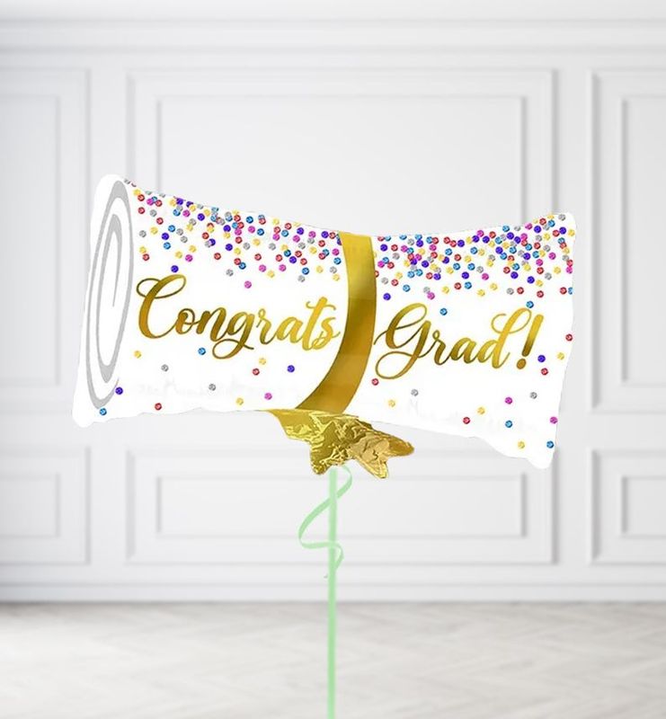 Horizontal Graduation Gold Scroll Balloons