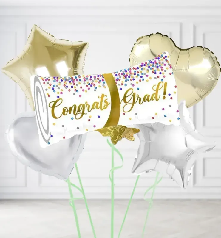 Congrats Grad Gold Scroll Balloons Congrats Grad Gold Scroll Balloons