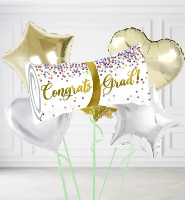 Congrats Grad Gold Scroll Balloons Congrats Grad Gold Scroll Balloons