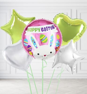 Pink Happy Easter Balloons