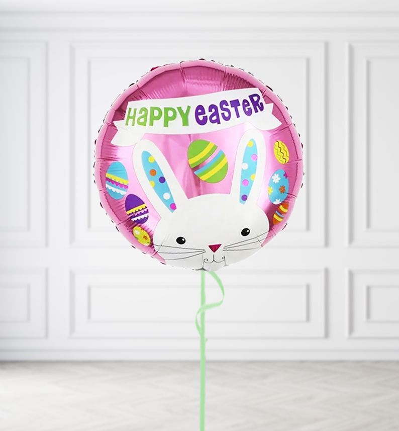 Pink Happy Easter Balloons, Build a Helium Filled Bunch: No Extras, Build a Bouquet: No Extras