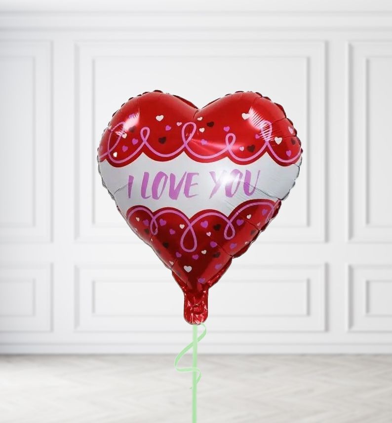 Red and White I love You Balloons