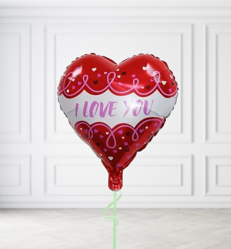 Red and White I love You Balloons