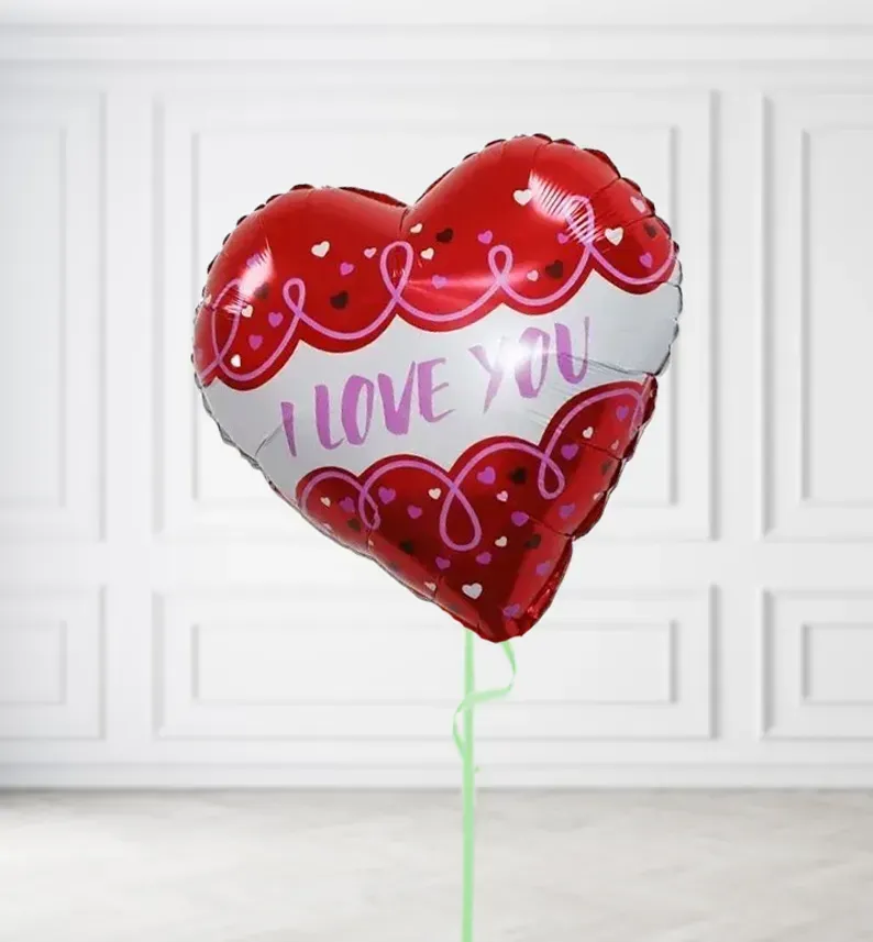 Red and White I love You Balloons, Build a Helium Filled Bunch: No Extras