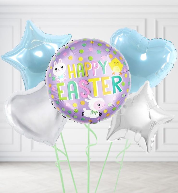 Purple Happy Easter Balloons