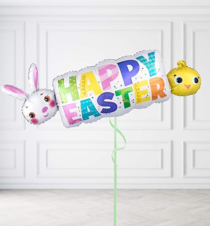 Jumbo Happy Easter Banner Balloons Jumbo Happy Easter Banner Balloons, Build a Helium Filled Bunch: No Extras