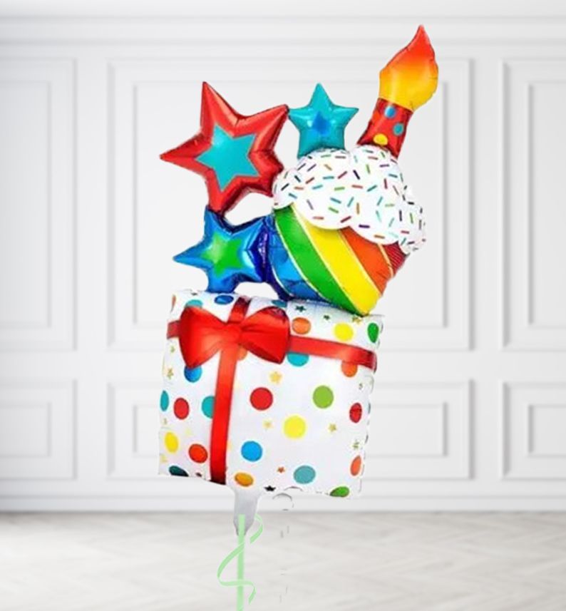Rainbow Present Balloons, Build a Helium Filled Bunch: No Extras, Build a Bouquet: No Extras