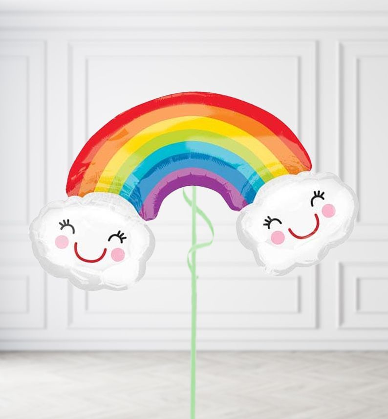 Jumbo Rainbow with Clouds Balloon, Build a Helium Filled Bunch: Mega  Size Rainbow and Double Cloud Balloon, Build a Bouquet: No Extras