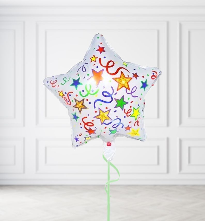 Confetti Star Balloons, Build a Helium Filled Bunch: No Extras, Build a Bouquet: No Extras