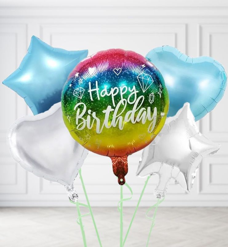 Shimmering Happy Birthday Balloons