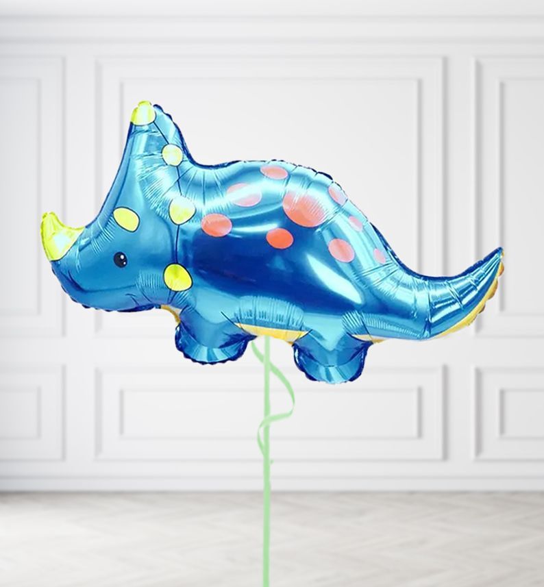 Blue Triceratops Balloons, Build a Helium Filled Bunch: No Extras, Supersize Bunch: No Extras
