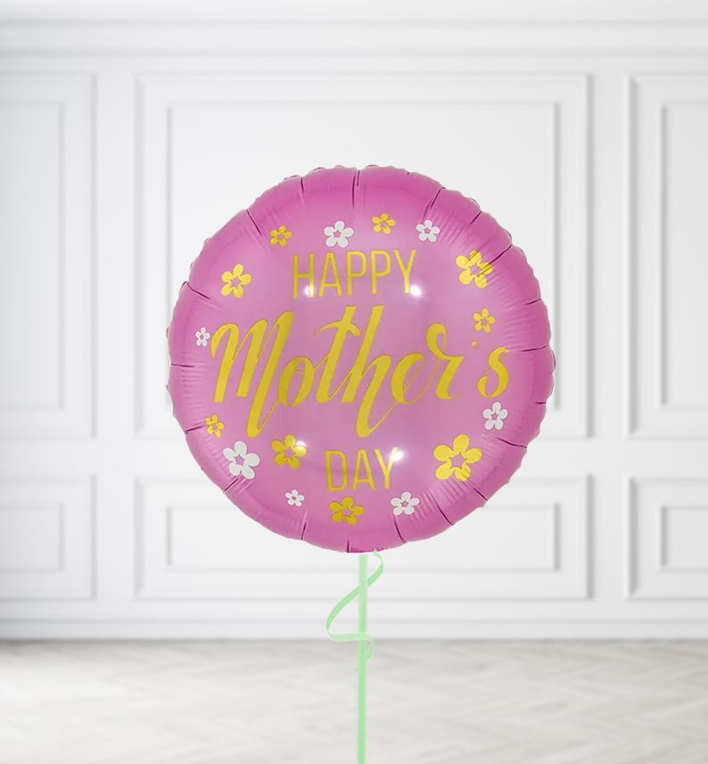Pink and Gold Happy Mothers Day Balloons, Build a Helium Filled Bunch: No Extras, Build a Bouquet: No Extras