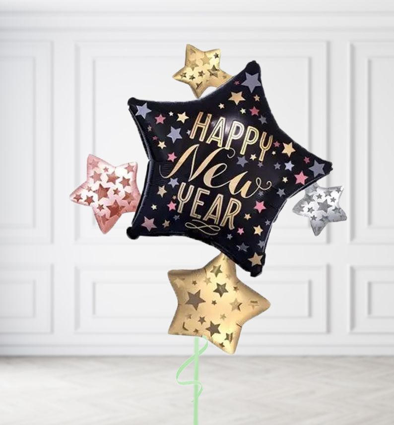 New Year 5 Stars Balloons