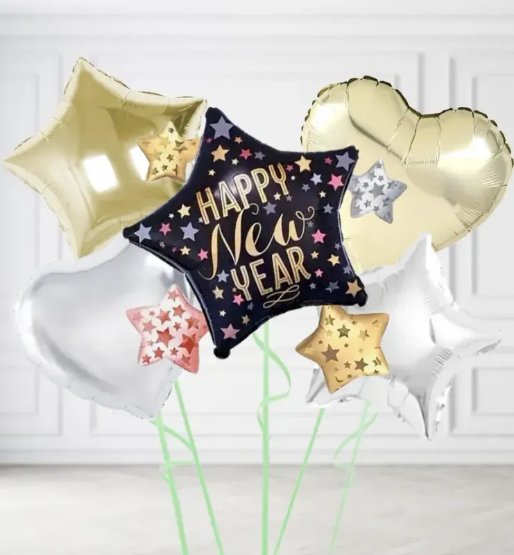 New Year 5 Stars Balloons