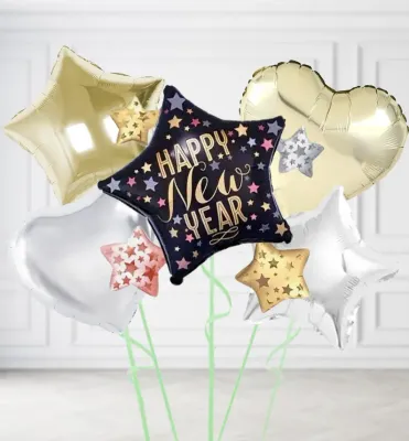 New Year 5 Stars Balloons