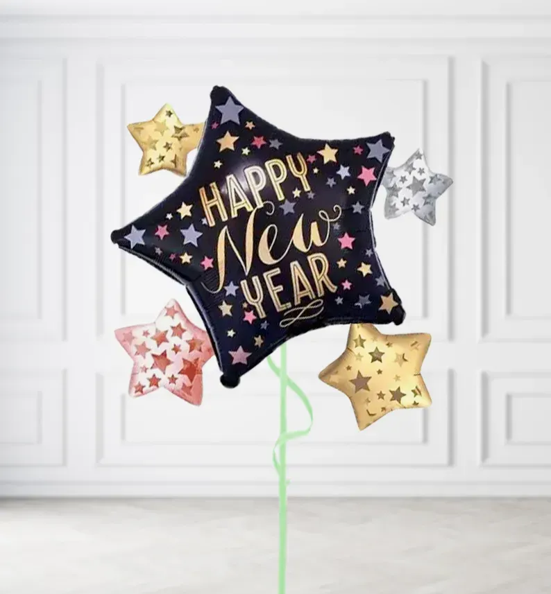 New Year 5 Stars Balloons New Year 5 Stars Balloons, Build a Helium Filled Bunch: No Extras