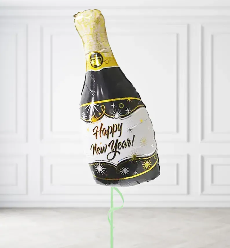Happy New Year Bottle Balloons, Build a Helium Filled Bunch: No Extras