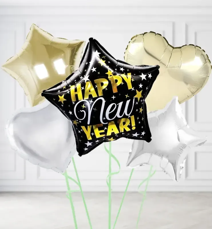 New Year Single Star Balloons