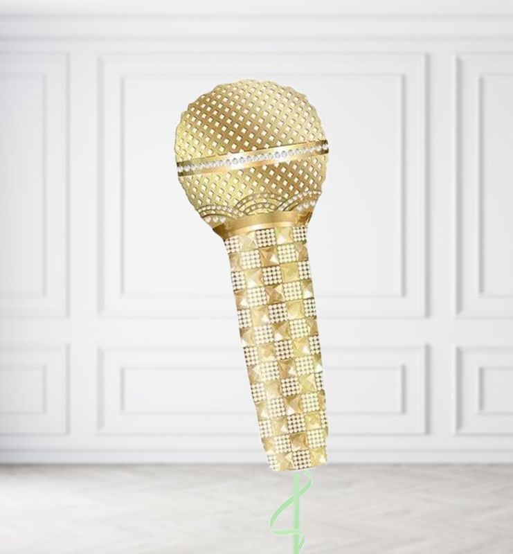 Gold Microphone Balloons Gold Microphone Balloons