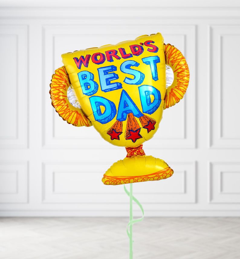 Worlds Best Dad Cup Balloons, Build a Helium Filled Bunch: No Extras, Build a Bouquet: No Extras