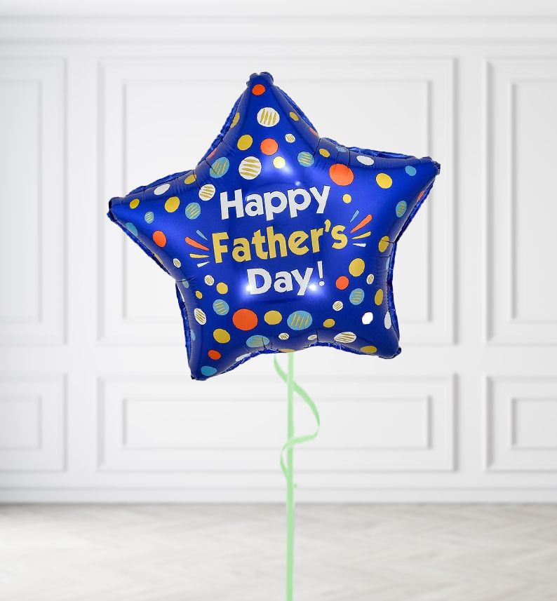 Happy Fathers Day Star Balloons, Build a Helium Filled Bunch: No Extras, Build a Bouquet: No Extras