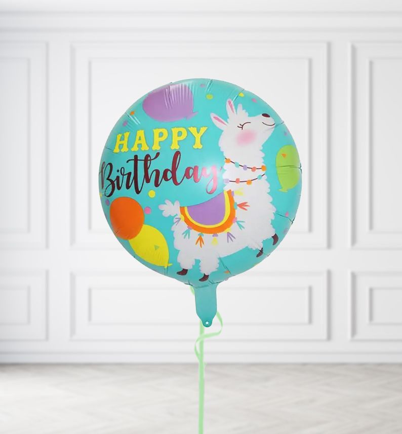 Llama Happy Birthday Balloons, Build a Helium Filled Bunch: No Extras, Build a Bouquet: No Extras