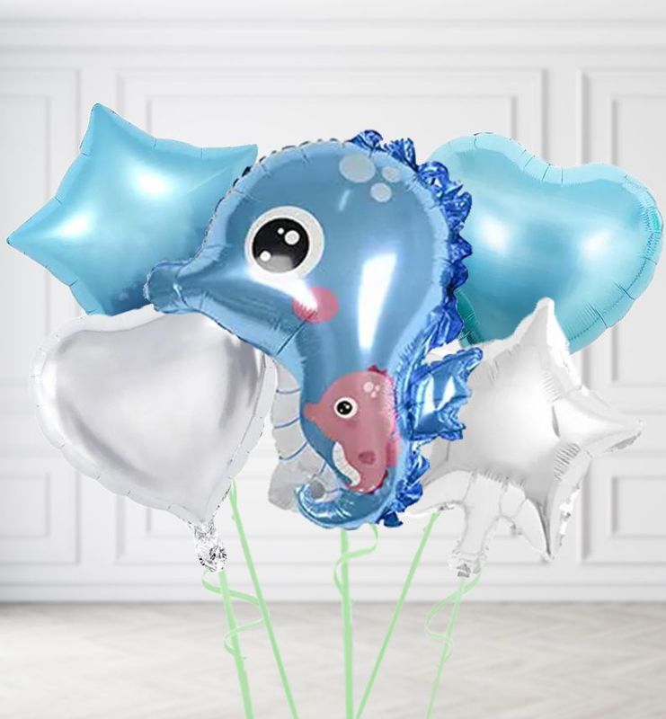 Blue Seahorse Balloons