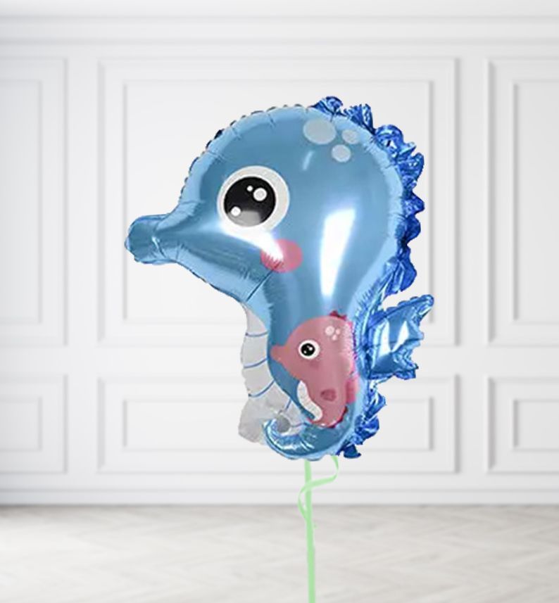 Blue Seahorse Balloons, Build a Helium Filled Bunch: No Extras, Build a Bouquet: No Extras