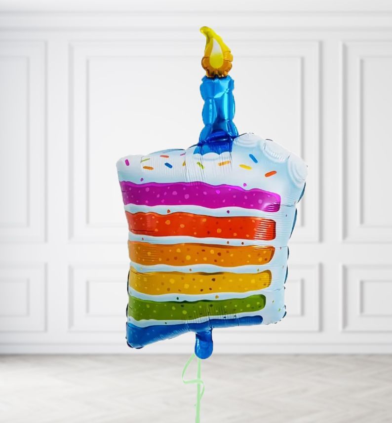 Rainbow Cake Slice Balloons, Build a Helium Filled Bunch: No Extras, Build a Bouquet: No Extras
