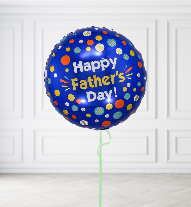 Happy Fathers Day Round Balloons, Build a Helium Filled Bunch: No Extras, Build a Bouquet: No Extras