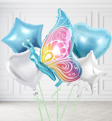 Blue and Pink Butterfly Balloons