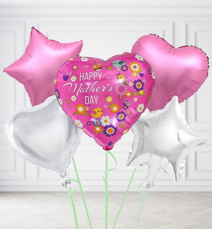 Happy Mothers Day Birds and Flowers Balloon