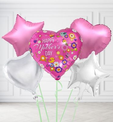 Happy Mothers Day Birds and Flowers Balloon Happy Mothers Day Birds and Flowers Balloon