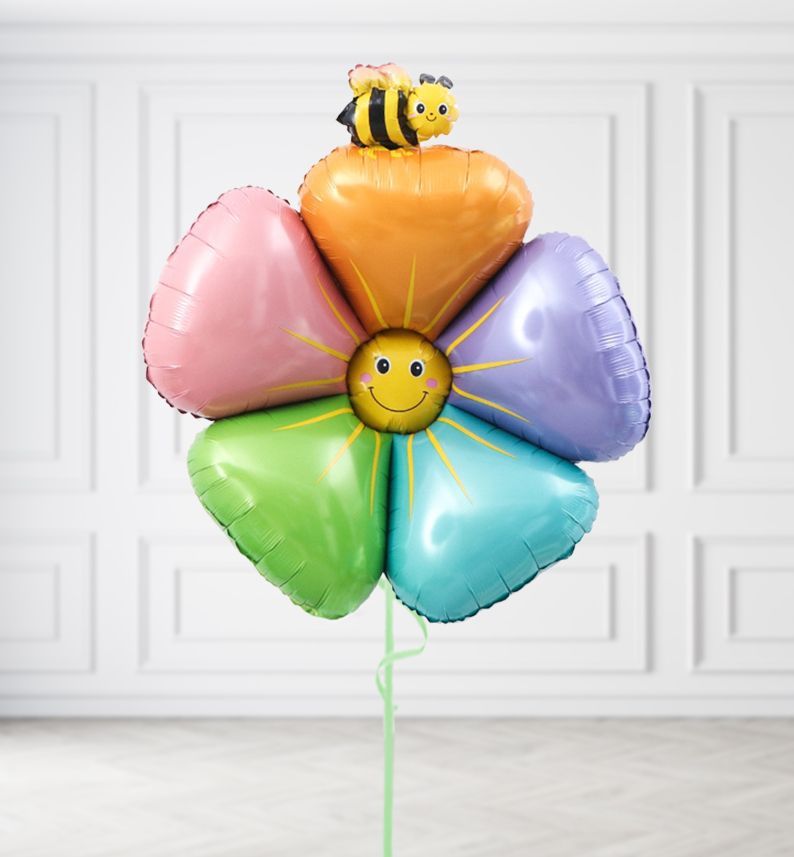 Jumbo Daisy Flower Balloons, Build a Helium Filled Bunch: No Extras, Build a Bouquet: No Extras
