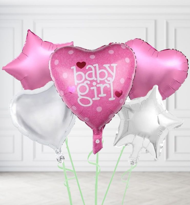 Mid Pink Baby Girl Balloons Mid Pink Baby Girl Balloons