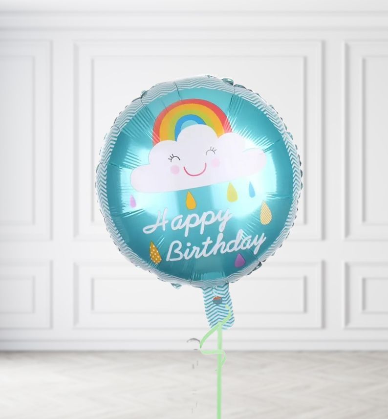 Blue Cloud Happy Birthday Balloons, Build a Helium Filled Bunch: No Extras, Build a Bouquet: No Extras
