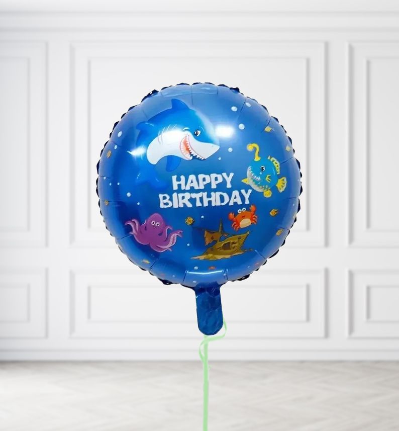 Happy Birthday Sea Creatures Balloons, Build a Helium Filled Bunch: No Extras, Build a Bouquet: No Extras