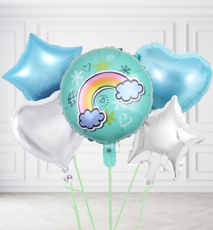 Teal Rainbow Balloons