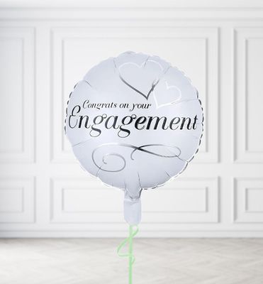 White Engagement Balloons White Engagement Balloons
