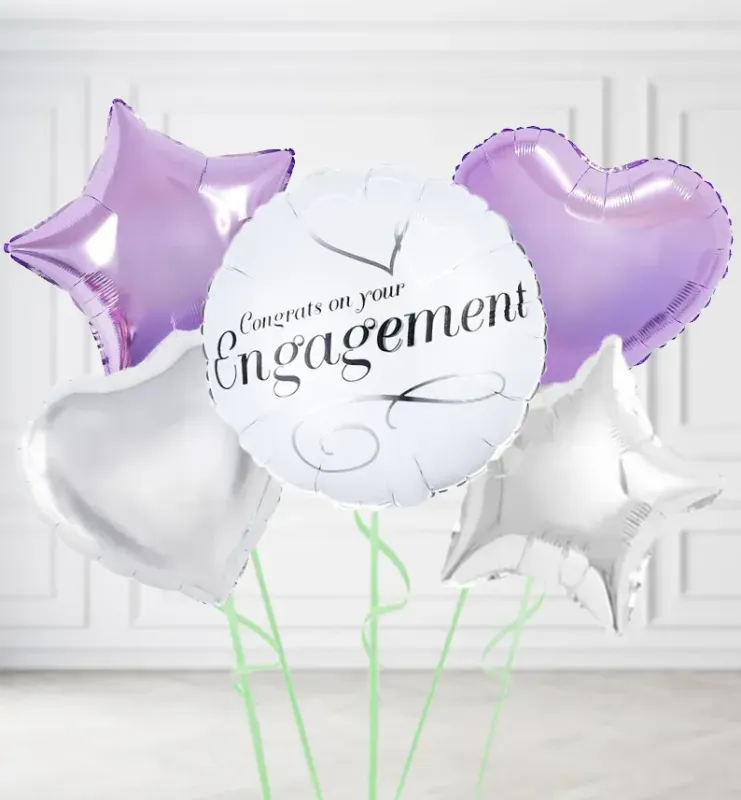 White Engagement Balloons