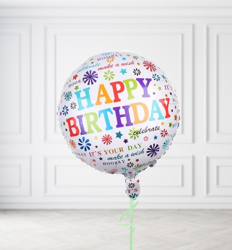 Happy Birthday Fireworks Balloons, Build a Helium Filled Bunch: No Extras, Build a Bouquet: No Extras