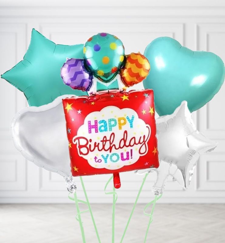 Red Happy Birthday Present Balloons Red Happy Birthday Present Balloons