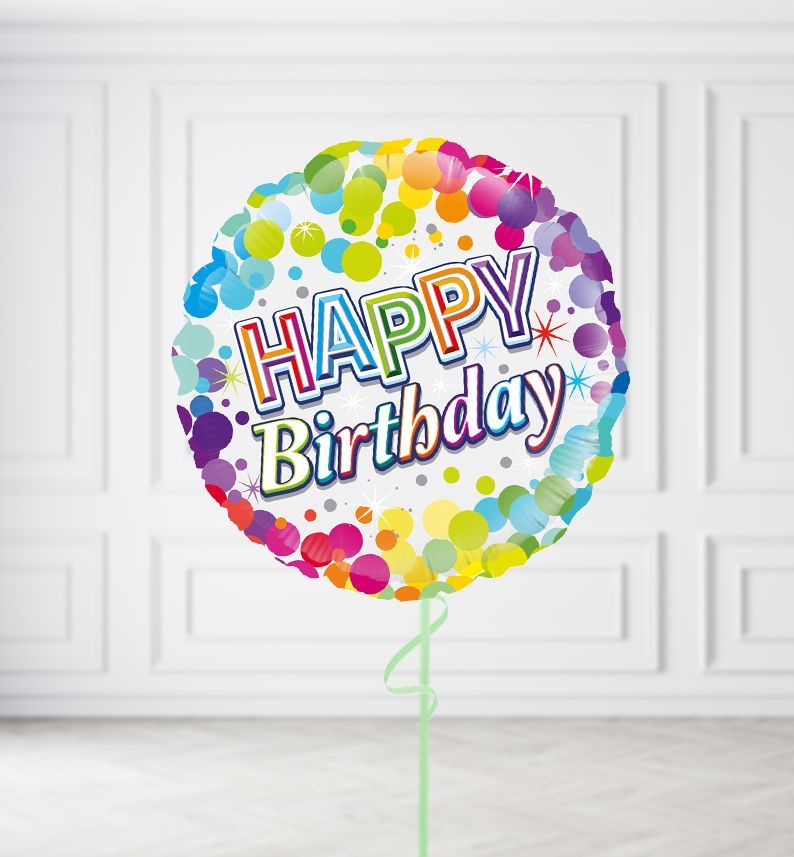 Happy Birthday Confetti Balloons, Build a Helium Filled Bunch: No Extras, Build a Bouquet: No Extras